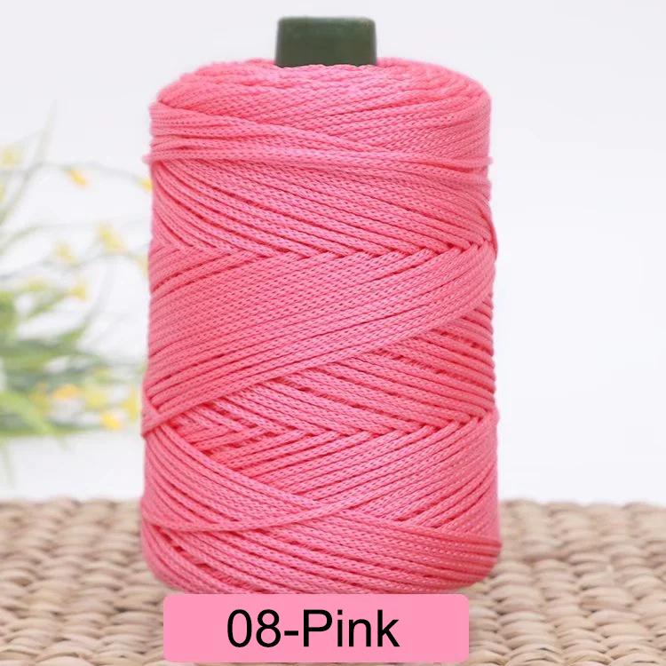 3 мм Цветной Крученый Плетеный Шнур, Полая Нить, Полиэстеровый Шнур Макраме, Черная Пряжа для Вязания Крючком, Пряжа для Вязальщицы
