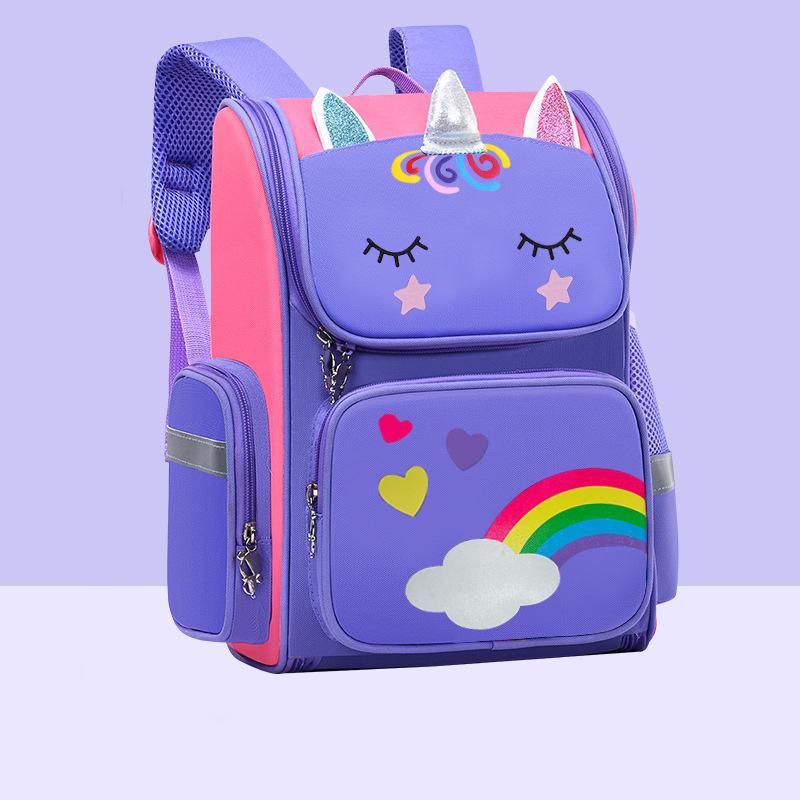 Student Backpack Children Cute Unicorn Pattern Backpack Shoulder Strap with Reflective Strip School Rucksack