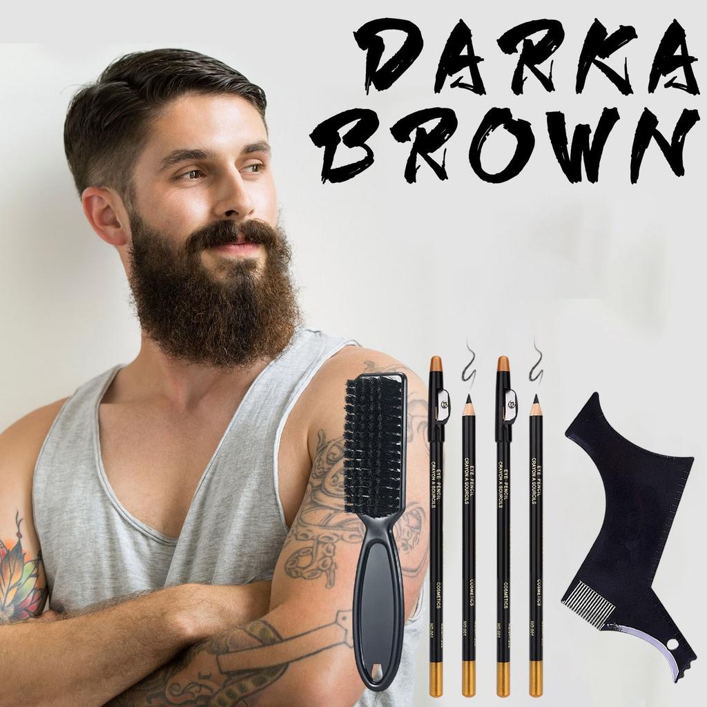 Серия для ухода за бородой для мужчин Расческа для укладки бороды Линейка для подравнивания Инструмент для укладки бороды