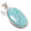 Натуральный Амазонит Драгоценный Камень 925 Стерлинговое Серебро Ювелирный Подвеска 2.21" R6F89