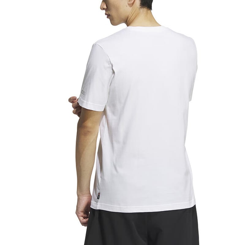 Adidas T Shirts Men's White Crew Neck Moderate Straight Fit IS0271