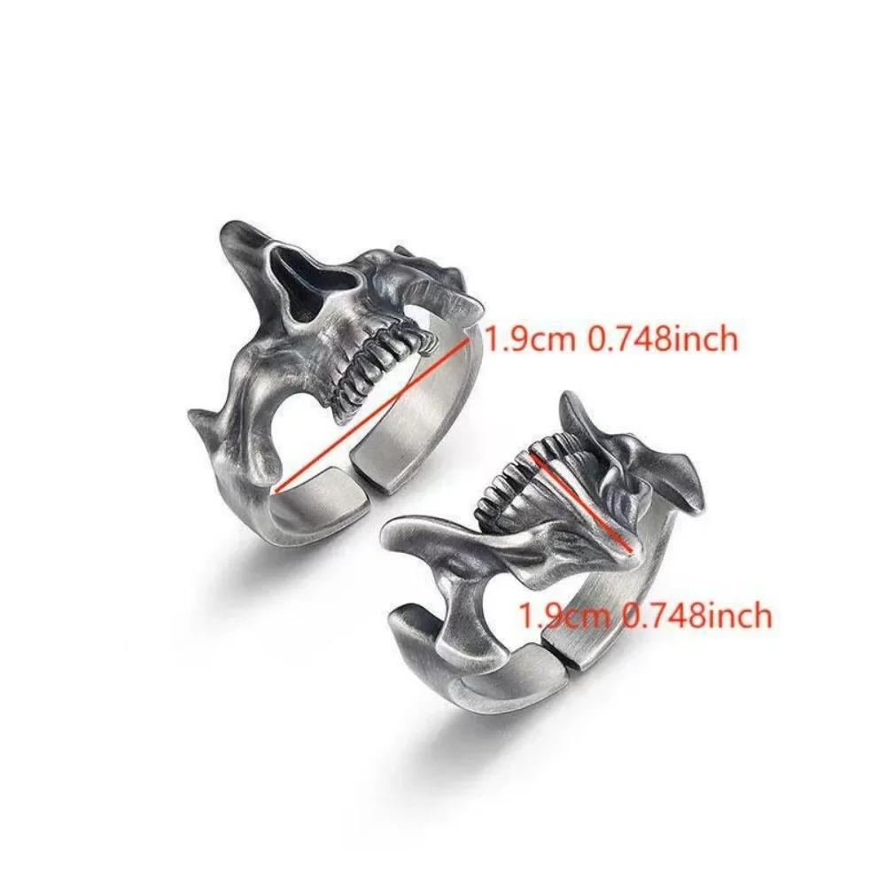 Skull Mask Ring Punk Alloy Opening Adjustable Men'S Ring