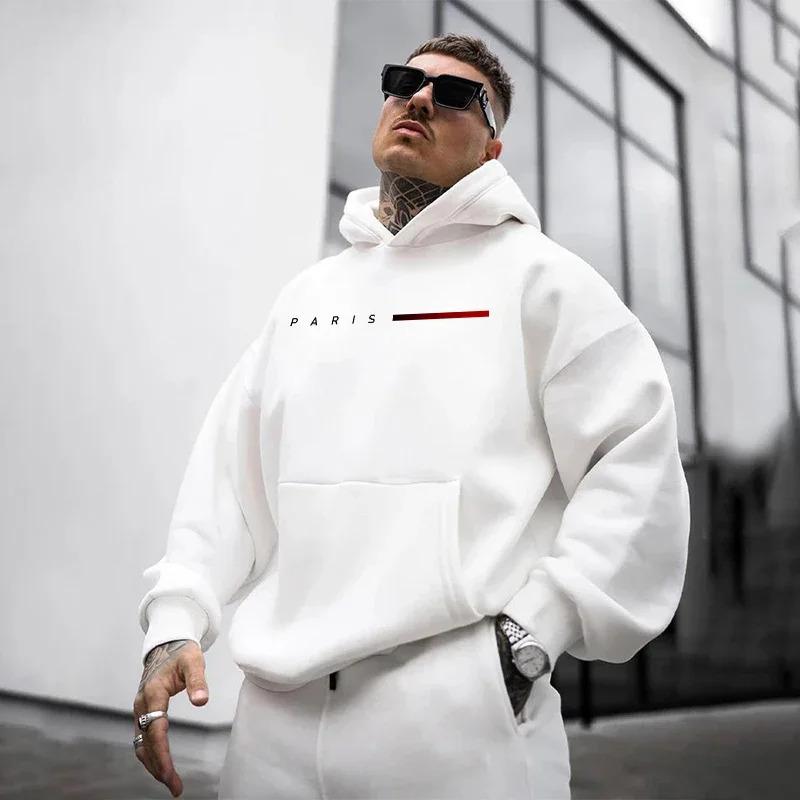 Мужская толстовка 2025 Парижская мода для всех сезонов Универсальная Повседневная Спортивная толстовка Высокого качества Свободная