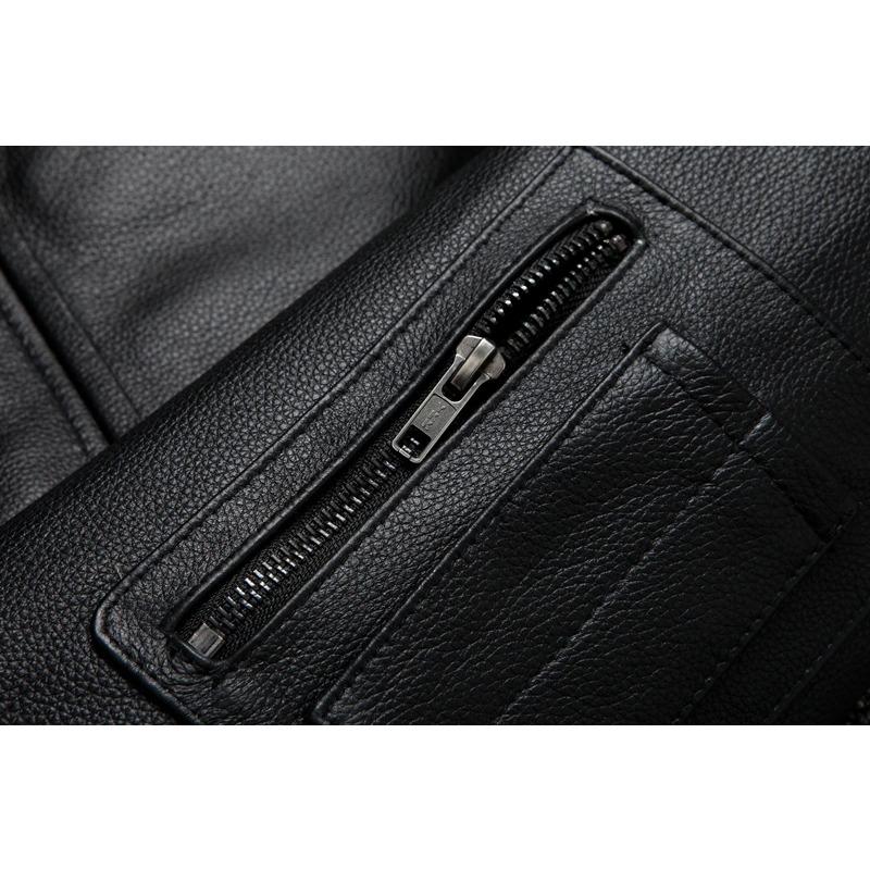 Chinese Size Men Leather Jacket Genuine Cow Leather Natural Fur Collar Flight Jackets Mens Cowhide Coats Winter Air Force Clothes