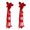 Women Chic Flower Braided Tassel Earring Bohemian Style Eardrop