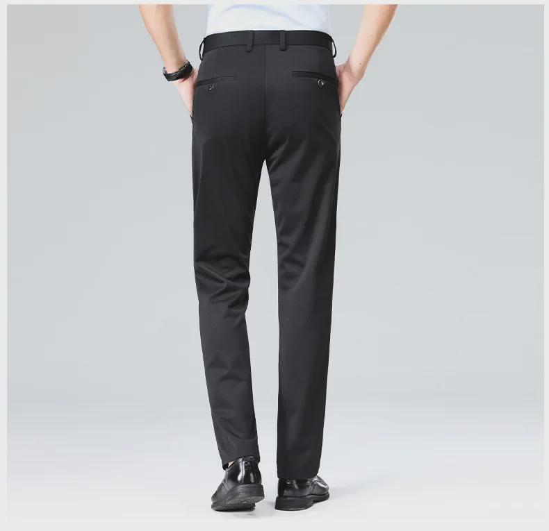 2024 Мужские облегающие прямые брюки однотонного цвета для делового костюма - Не мнется