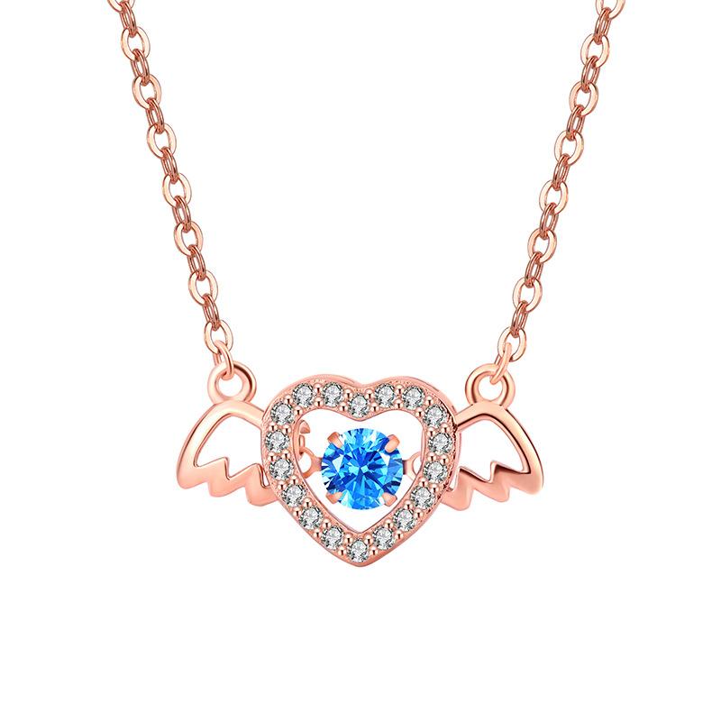 Ожерелье Angel Wings Agile для женщин, модная цепочка Love Heart Beating Heart Clavicle