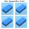 Губка-аппликатор для нанесения керамического покрытия на стекло, губки для нано-воскового покрытия, синяя квадратная губка и тканевая щетка для чистки автомобиля