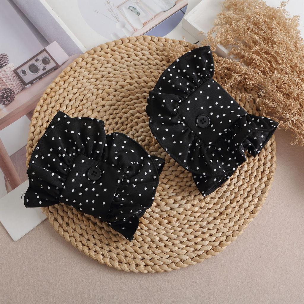 Women 1 Pair Ruffles Solid Wrist Cuffs Removable Lace Detachable Shirt Sleeve Cuffs for Winter Autumn Sweater False Sleeved