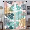 Kitchen Curtains 2 Pieces Leaf and Flowers Elegant Room Curtains for Camera Partition Blackout Curtain Tulle for Bedroom Shades
