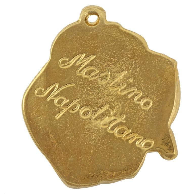 Neapolitan Mastiff, Mastino Napoletano - Gilded key ring with dog, handbag decoration, luxury accessory by Art-Dog brand