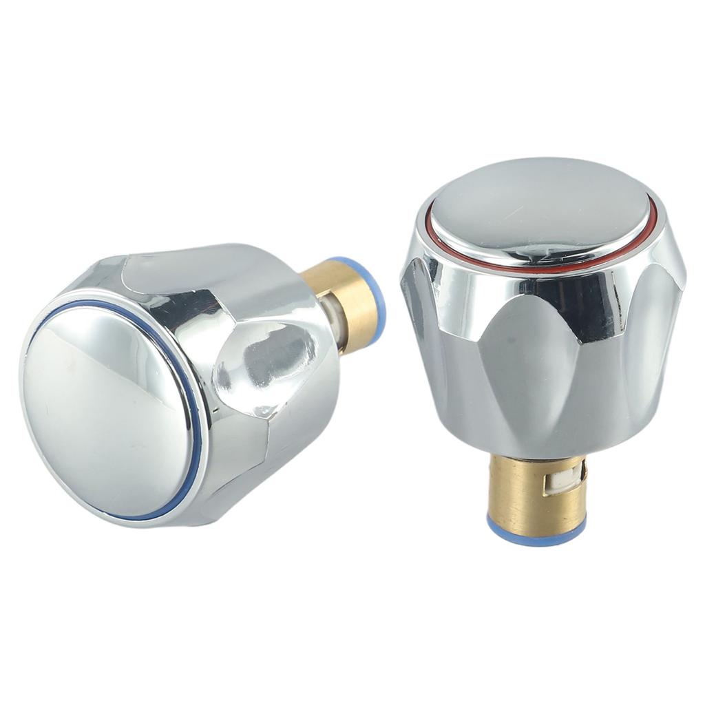 2pcs Copper Valve Faucet Handle Handwheel ABS Blue Handwheel