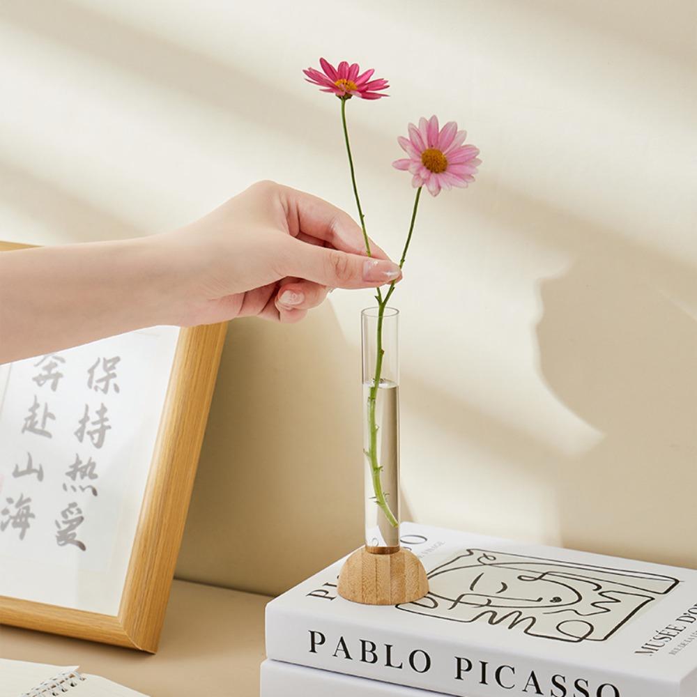 Plastic Transparent Hydroponic Vase Space-Saving Plants Flower Pot Household Test Tube Clear Vase