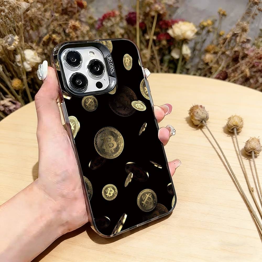 B-Bitcoin Phone Case For iPhone 17,16,15,14,13,12,11 Plus,Pro Max,XS,Colorful Silver Black Cover
