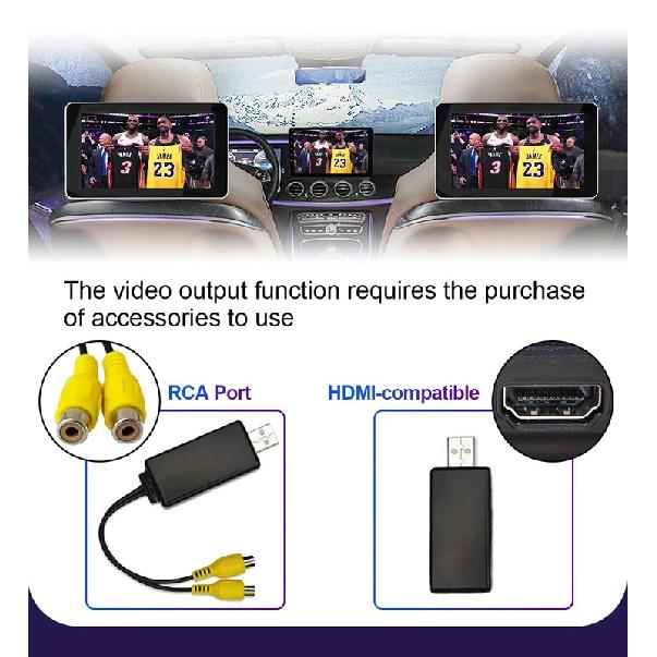 LEHX USB Interface To RCA HDMI Video Out Adapter Connect Headrest Monitor for Car Radio Android System Player 2 DIN Stereo DVD