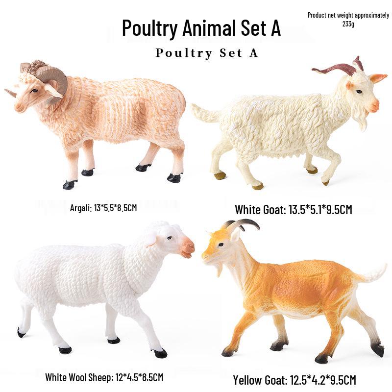 Kids' Wild Animal Figures: Lion, Tiger, Cow, Goat, Rhino, Horse, Leopard, Elephant - Plastic Educational Toys