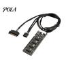 USB-хаб 2.0 с RGB-подсветкой и кабелем питания SATA, 1 на 4 порта, 9-контактный внутренний хаб-разветвитель для материнской платы, CPU, WiFi-приемника, вентилятора охлаждения