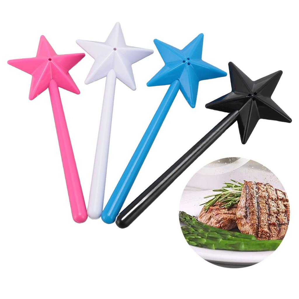 Солонка в форме милой звезды, многофункциональная, многоразовая, портативная, с 3 маленькими отверстиями, для черного перца