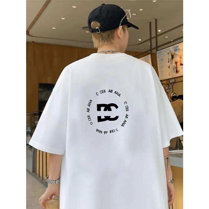 Men'S Plus Size Short Sleeve T-Shirt Summer Collection Featuring a Easy Graphic Logo Design