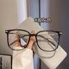 Brown plain anti-blue myopia glasses frame personalized large frame polygon eye protection flat glasses B