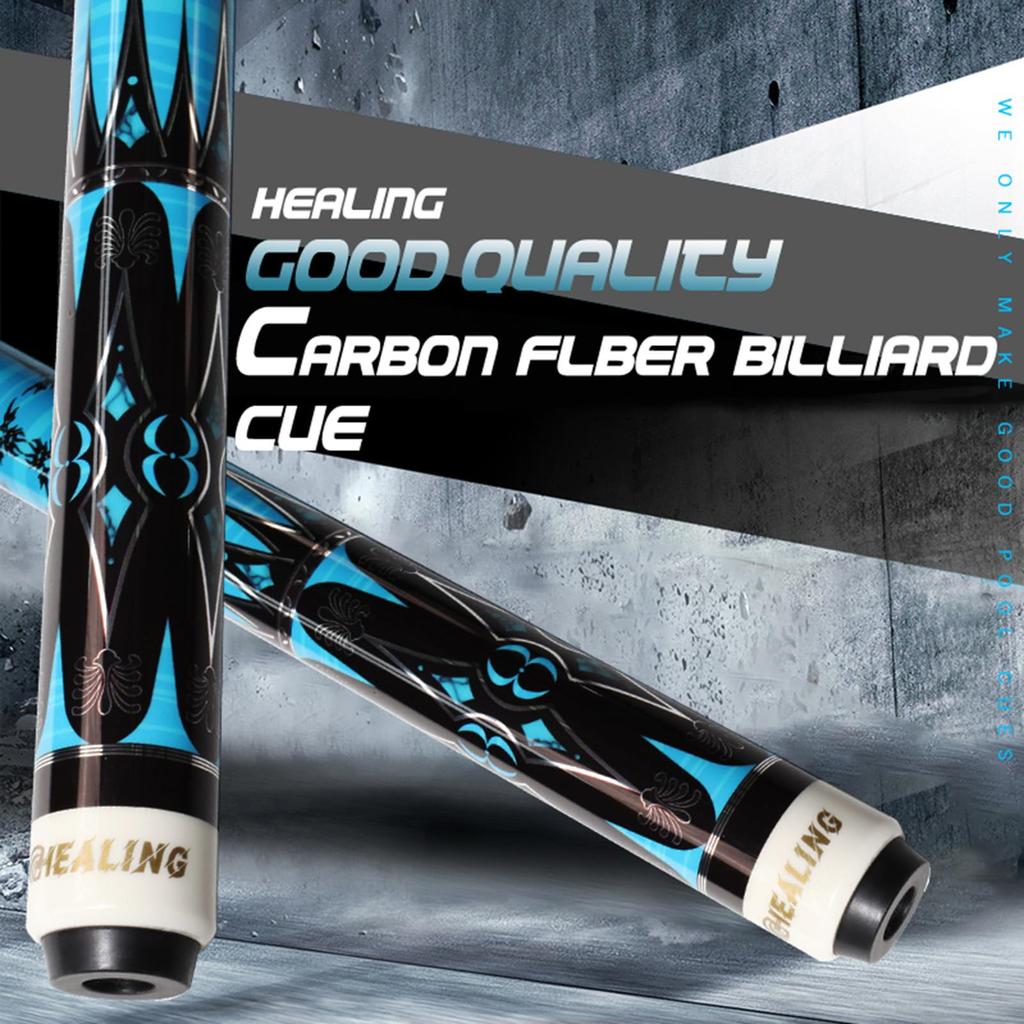 KHEALING 2 шт. карбоновый наконечник для кия для пула, бильярдный карбоновый волокнистый бильярдный инвентарь, соединение, ручная работа, прямой, подходит для девяти шаров, карбоновый стержень 58 дюймов, 19-20 унций
