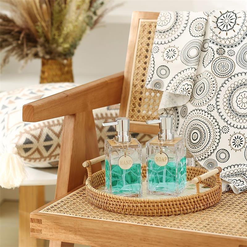 Hand Sanitizer Bottle Shampoo Bottle Shower Gel Bottle Bathroom Accessories Soap Dispenser 320ML Transparent Glass Lotion Bottle