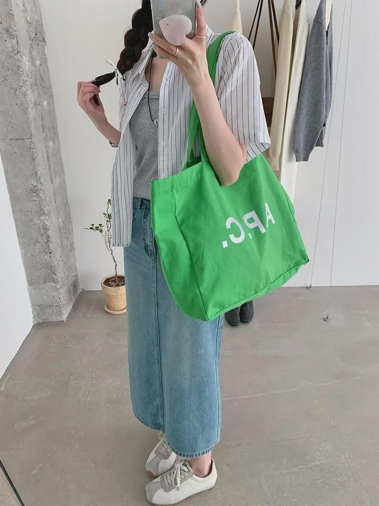 Ярко-белая холщовая сумка-тоут Spring Bright White Canvas Tote — вместительная сумка через плечо для студентов и пассажиров