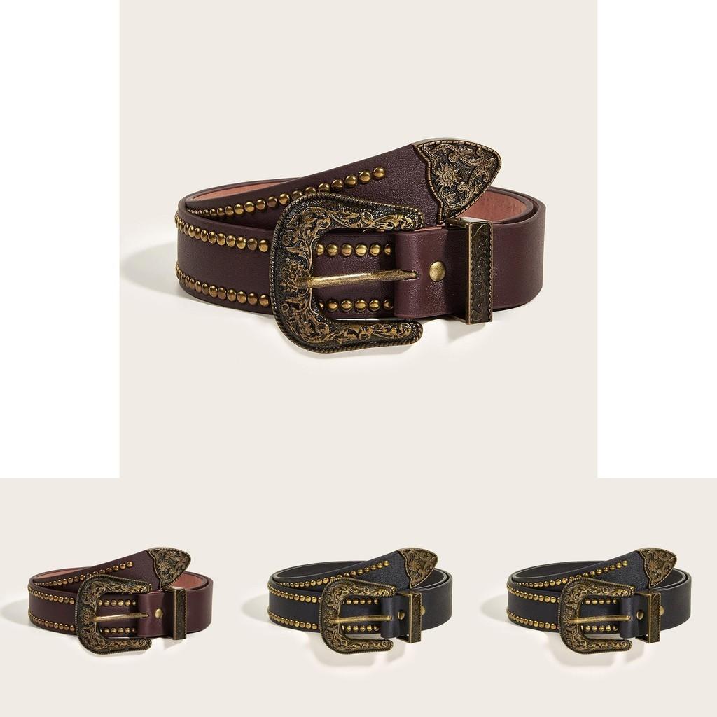 Модный винтажный ремень с заклепками, трендовый панк-ремень, персонализированный мужской женский джинсовый ремень