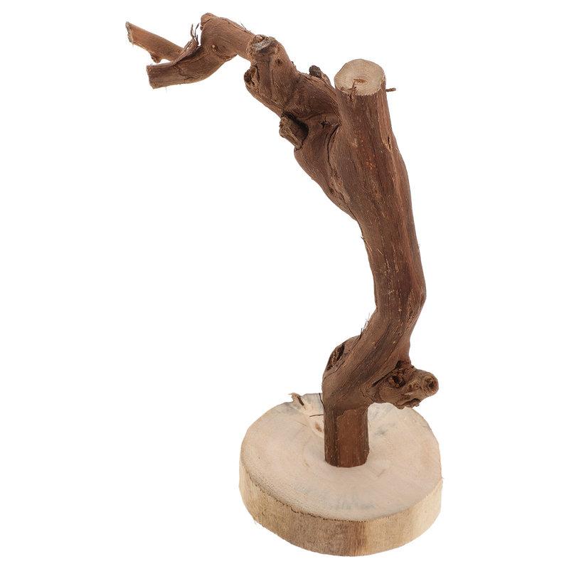 Parrot Perch Stand Wooden Strong Stable Base Bird Training Perch Indoor Desktop Parrot Standing Rack Bird Training Stand