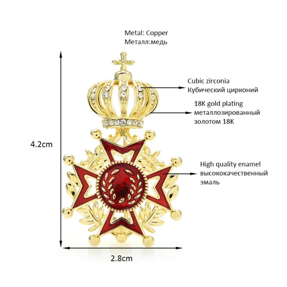 Цена от производителя Стразы Корона Медаль Брошь Нейтральный дизайн Повседневная одежда для вечеринок Аксессуары