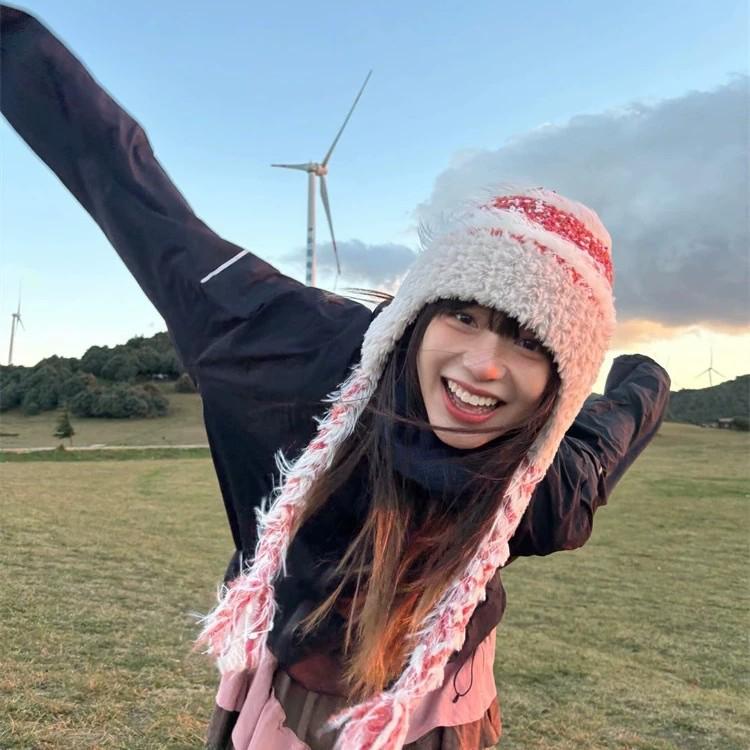 Kawanishi Women's Handmade Wool Beanie with Tassel and Ear Protection