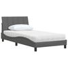 Bed with Mattress  Hanko  Dark Grey 100x200 cm Fabric
