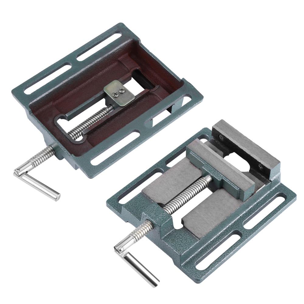4" Opening Size Drill Press Vice Cast Iron Bench Clamp Vise Machine Bench Top Mount Woodworking