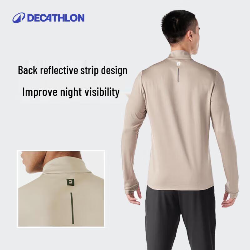 Мужская теплая быстросохнущая футболка с длинным рукавом для бега Decathlon