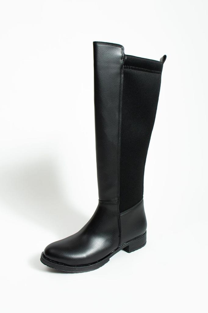 Женские современные стильные модные ботинки, ботинки из искусственной кожи, черный шикарный стиль, повседневная удобная посадка, эластичный верх, подходит для всех ног, сапоги