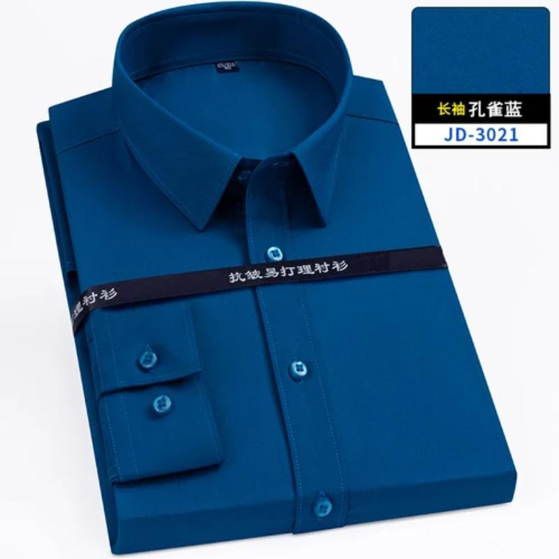 4XL 5XL 6XL 7XL 8XL Бамбуковое волокно Клетчатая рубашка Полосатая Синяя Повседневная Деловая Рубашка с длинным рукавом для мужчин Уличная одежда Приталенная рубашка Мужская