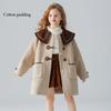Шерстяное пальто для девочек, Свободный школьный стиль, Детское шерстяное пальто на весну и осень, Зимнее утепленное пальто с хлопковой подкладкой