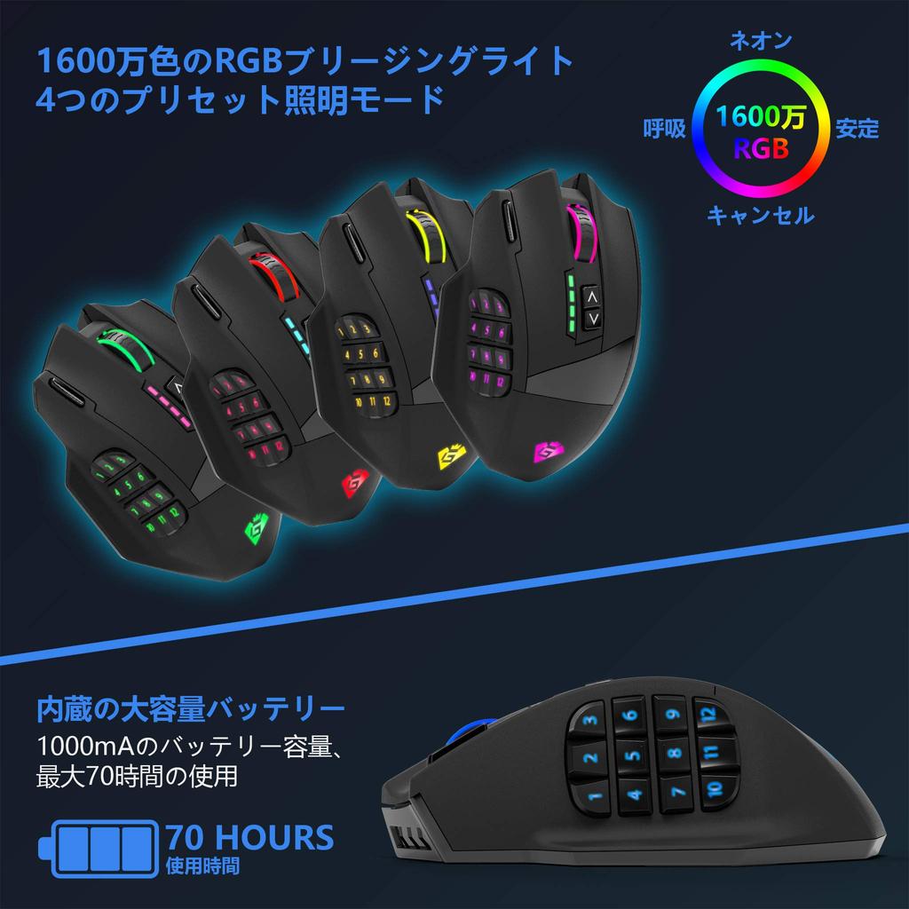 Gamspeed беспроводная игровая мышь беспроводная двойная RGB беспроводная мышь с боковыми кнопками беспроводная перезаряжаемая 16400DPI 5 уровней регулируемая высокая точность