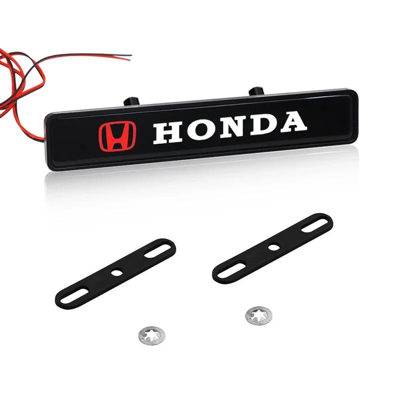 XR Car New Honda Car Front Grille Sticker Badge Car Head Grill Emblem LED Light Emblem For Honda Mugen Accord Odyssey JAZZ CRV