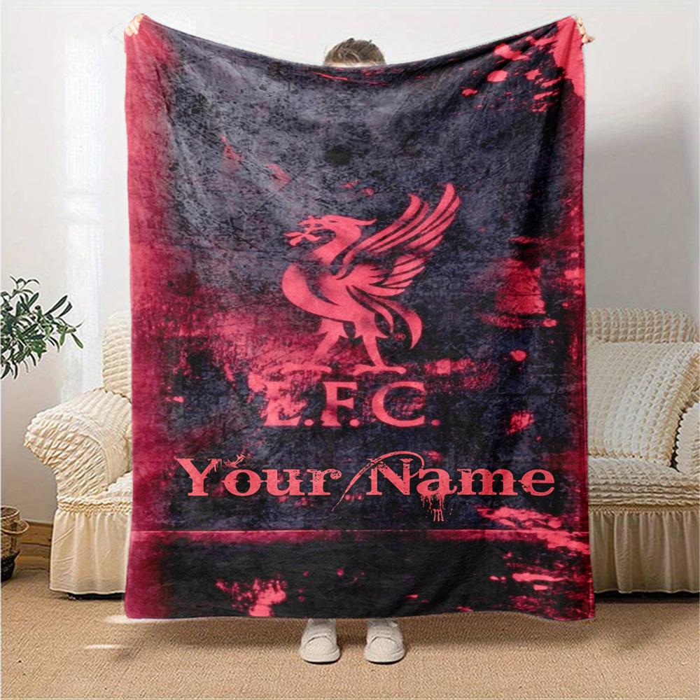 Liverpool Personalized Text Blanket Multi-purpose Personalized Blanket Soft Warm Cozy Throw For Couch Office Seaside Bed Four Seasons Multipurpose