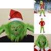 Halloween And Christmas Grinch Stole Christ Cosplay Costume Accessory Set For Party Wear