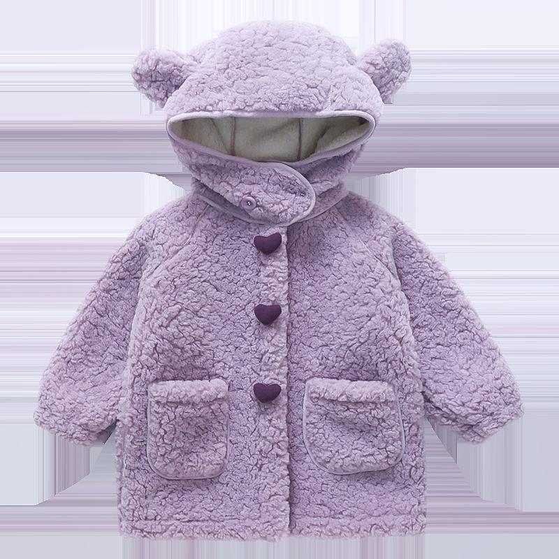 Детская осенне-зимняя одежда, шерстяное пальто, бархатное пальто для девочек
