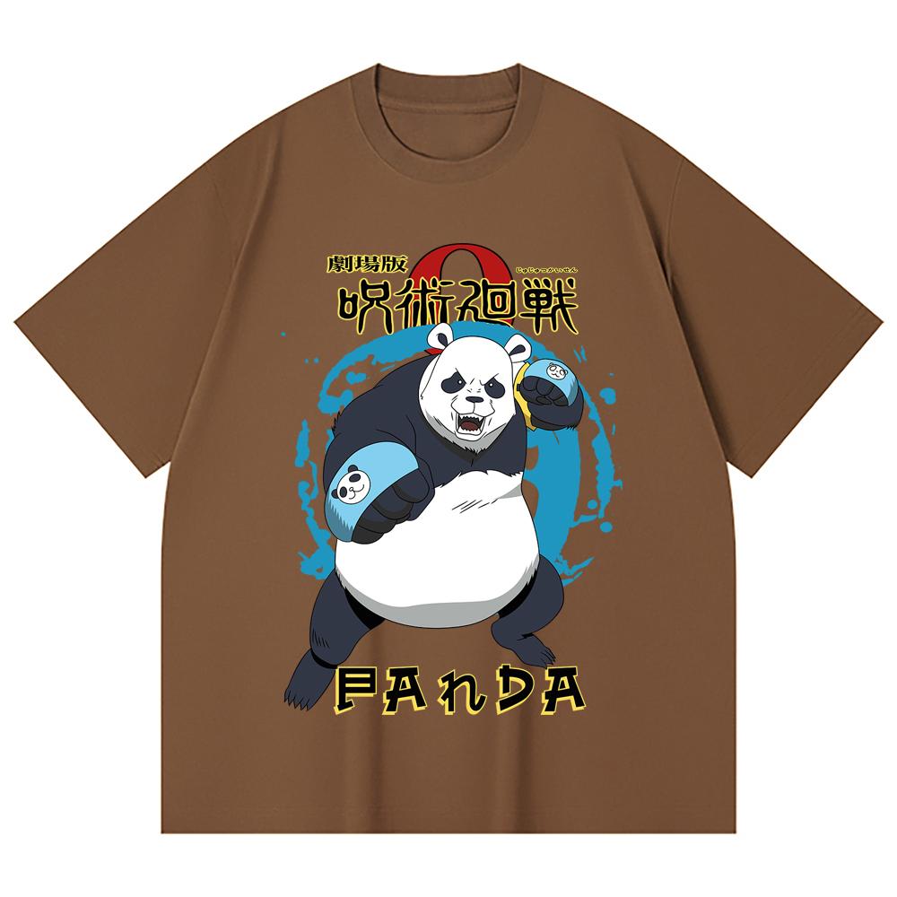 230 Gsm 100% Cotton Jujutsu Kaisen V62 Panda Print Unisex Heavy Cotton T Shirt
