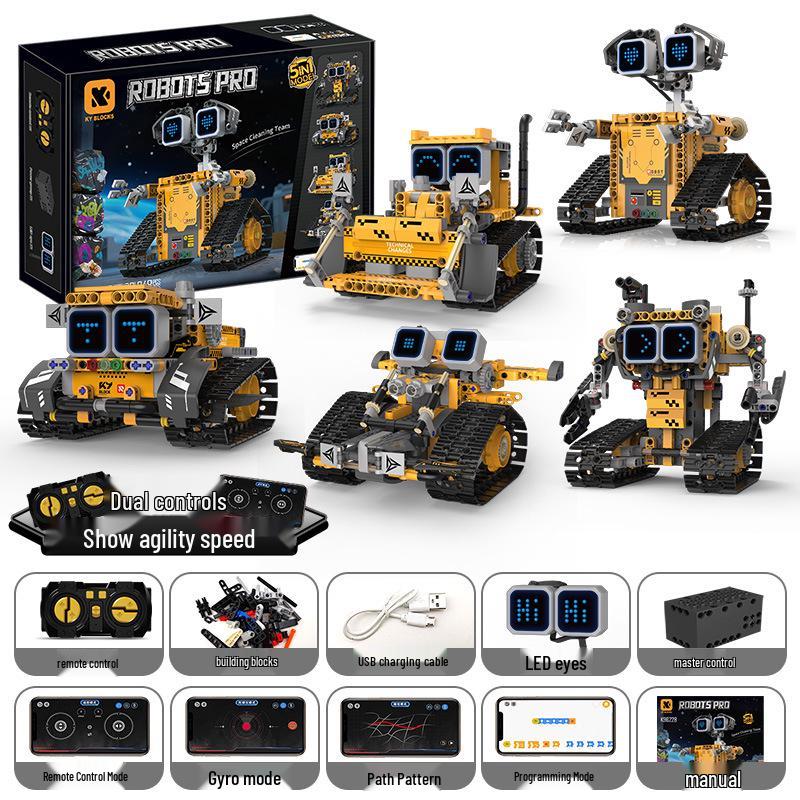 Программируемый робот Wall-E «Пять в одном»: Сборные строительные блоки, Электрическое научное образование, Пульт дистанционного управления, Совместимы с Lego
