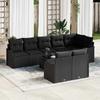 9 Piece Garden Sofa Set Black Poly Rattan