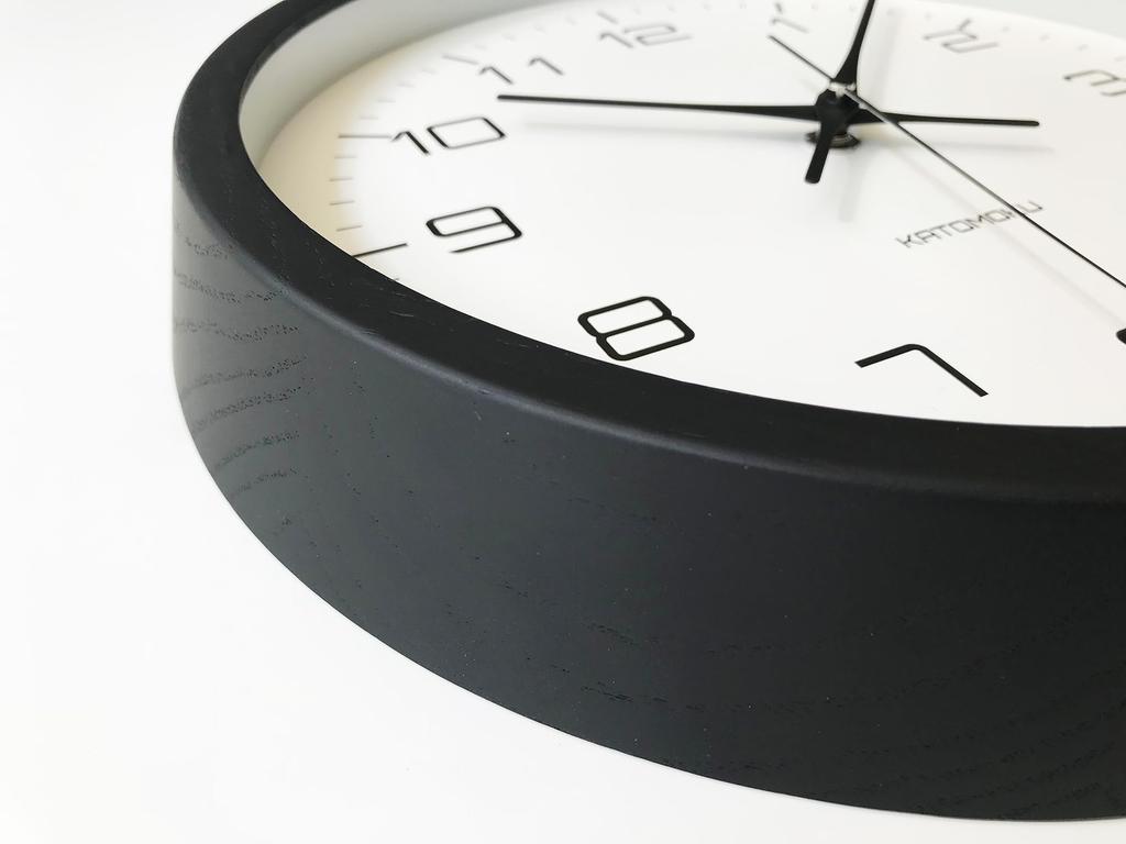 KATOMOKU Muku Clock 11 Black Wall Clock with Continuous Second Diameter km-94BK Hand, 30.6cm (quartz Clock)