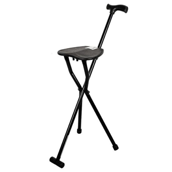 Yousheng 300 Lbs Crutch Stool with Seat Lightweight Folding Walking Stick Chair Portable Cane for Senior Elderly Camping Hiking