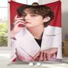 Ким Тхэ Хён V Kpop B-BTS Фланелевое одеяло, Ультрамягкий теплый плюшевый плед для дома, спальни, кровати, дивана, офиса, кемпинга, пикника