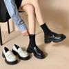 Small leather shoes platform spring new college style Mary Jane women's shoes one pedal single shoes