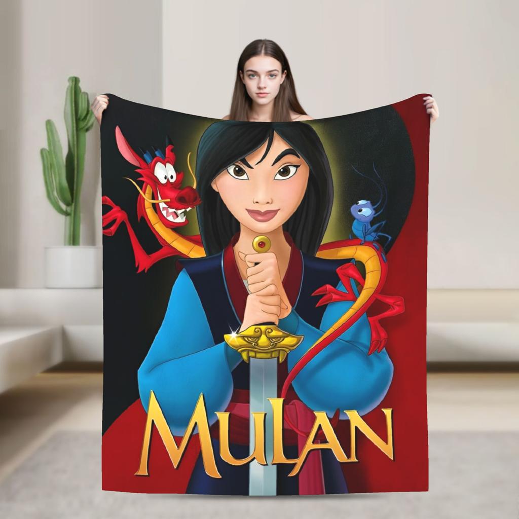 Mulan Cartoon Blankets Airplane Travel Flannel Throw Blanket For Outdoor Soft Warm Custom Quality Bedspread Birthday Gift